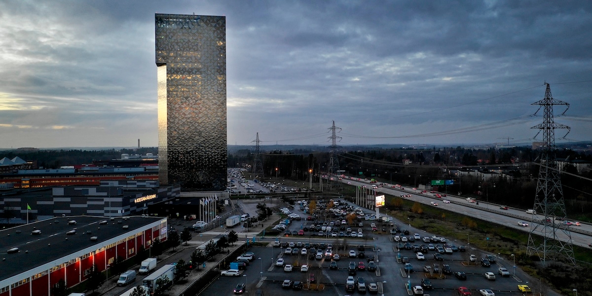 Kista Victoria Tower och Kistamässan i Stockholmsförorten Kista.