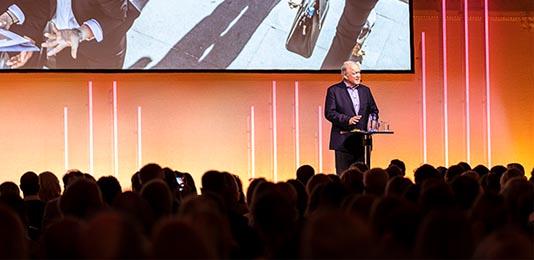 Swedbanks ordförande Göran Persson var huvudtalare på PWC:s stora konferens Finansdagen. Foto: Stefan Sigemo/PWC.