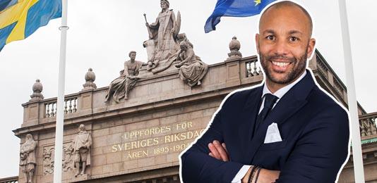 Sean Hamilton George på Strukturinvest Fondkommission vill se ett omtag för svensk finanspolitik. Snabbt! Foto: Montage Strukturinvest/Riksdagen.