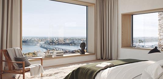 Enligt Oscar Properies ska Gasklockan bli ett nytt landmärke i Stockholm. Utsikten ska vara magnifik uppifrån den 97 meter höga byggnaden. Foto: OScar Properties.