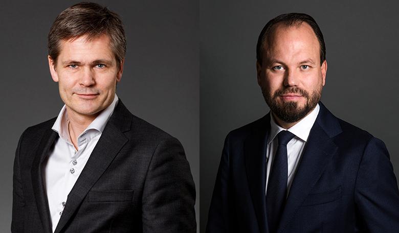 Olle Flygt, parnter på Mannheimer Swartling (t.v) och Johannes Ericson, partner på Setterwalls. Foto: Respektive företag.