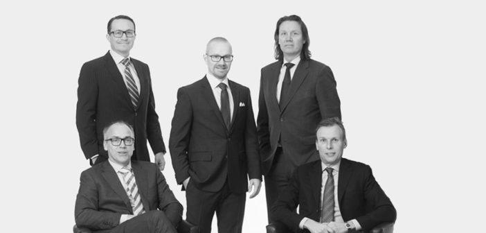 Madragues partnerteam. Överst: Mattias Sjödin, Daniel Pettersson, Niclas Erneholm. Nederst: Lars Frånstedt och Martin Persson. Fot: Madrague.