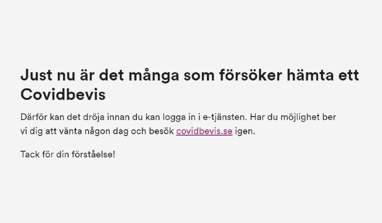 covidbevis E-hälsomyndigheten