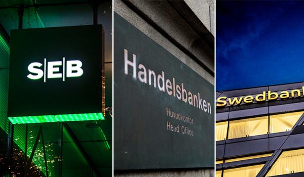 SEB, Swedbank, Handelsbanken Foto: TT