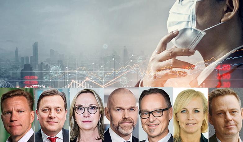 Jens Magnusson, chefsekonom på SEB, Mattias Persson, chefekonom på Swedbank, Christina Nyman, chefsekonom på Handelsbanken, Torbjörn Isaksson, chefsanalytiker på Nordea, Michael Grahn, chefsekonom på Danske Bank, Alexandra Stråberg, chefekonom på Länsförs