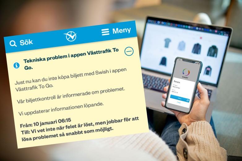 I morse gick det inte att använda Swish. I morgon bitti är det samma sak, men då av andra skäl.