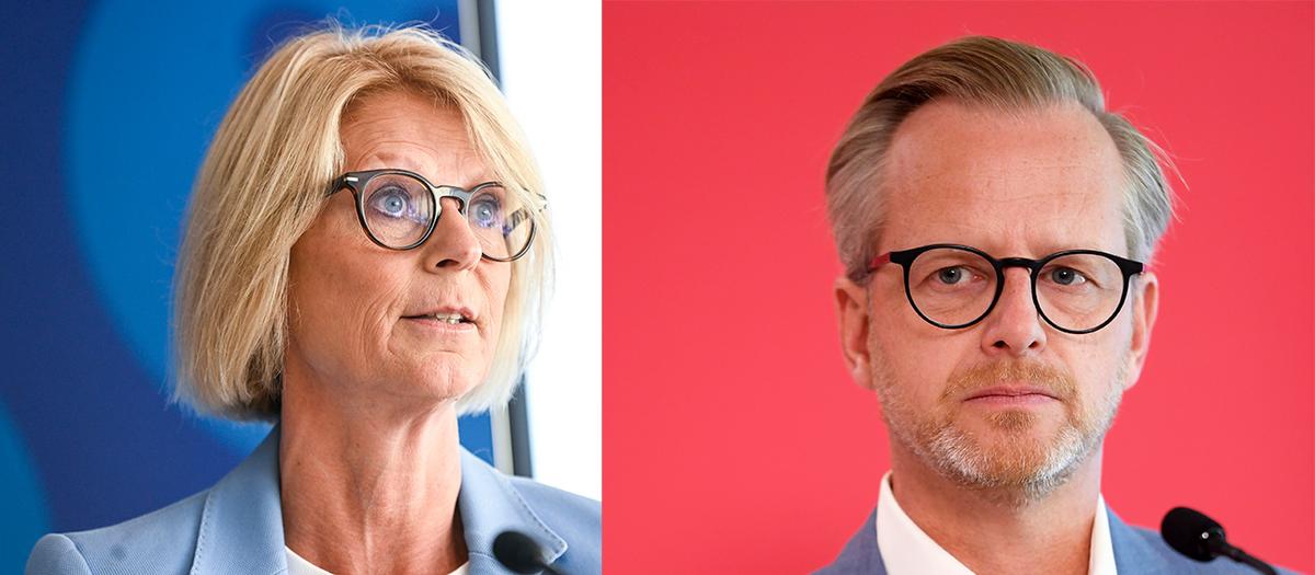 Elisabeth Svantesson (M) och Mikael Damberg (S). Foto (montage): TT