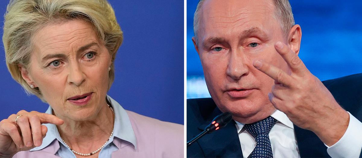 Ursula von der Leyen och Vladimir Putin. Foto: TT