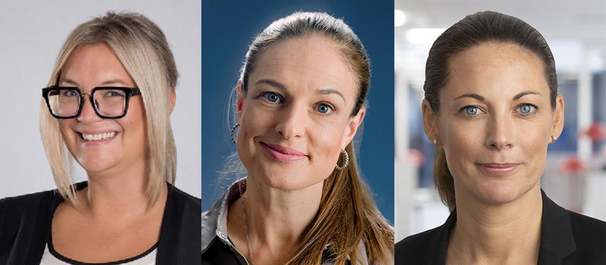 Moa Tyborn, kommunikations- och marknadsdirektör på Alektum Group, Magdalena Kowalczyk, privatekonomisk expert och programledare i Lyxfällan och Kajsa Nylander, hållbarhetschef Svenska Spel.