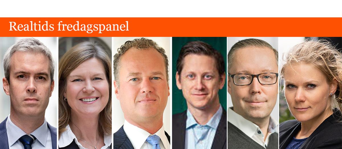 Från vänster: Øyvind Fjell (DNB), Cecilia Auvray (Handelsbanken Fonder), Erik Kjellgren (Länsförsäkringar fondförvaltning), Jimmie Bengtsson (SEB), Patrick Naeslund (Swedbank Robur) och Sunniva Bratt Slette (Storebrand).