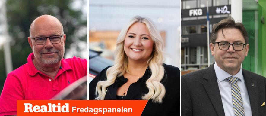 Veckans fredagspanel, från vänster: Gunnar Dackevall, vd på eCarExpo, Emmi Antonsson, chef Kommunikation och samhällskontakter på Mobility Group och Peter Bryntesson, vd på Fordonskomponentgruppen (FKG). 