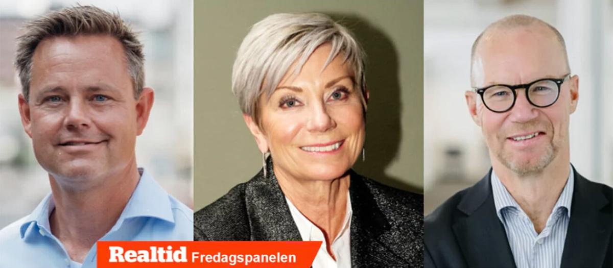 Veckans fredagspanel består av Robert Boije, SBAB, Liza Nyberg, Svensk Fastighetsförmedling och Johan Engström, Fastighetsbyrån.