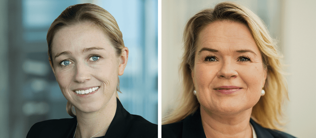 Olivia Markham, portföljförvaltare av aktier kopplade till naturresurser, Blackrock och Charlotte Mansson, hållbarhetschef, och ansvarig för Transiton Solutions, för Norden och Nederländerna, Blackrock.