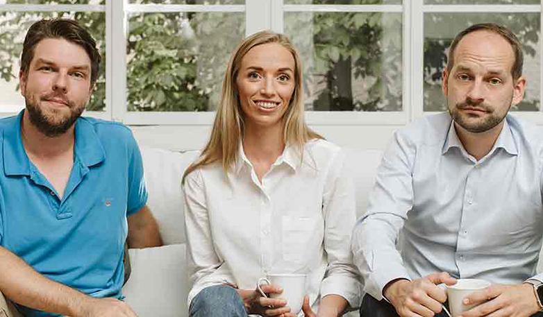 Lysas CTO Henrik Littecke, COO Emilie Andersson och VD Patrik Adamson. Foto: Lysa