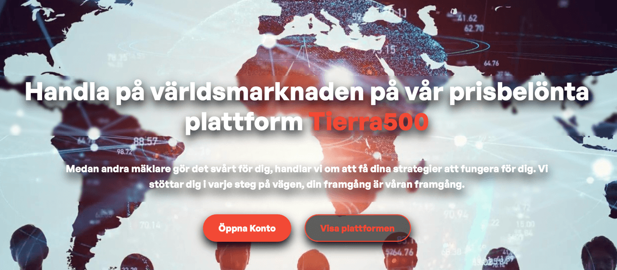 Skärmdump från bolagets hemsida.