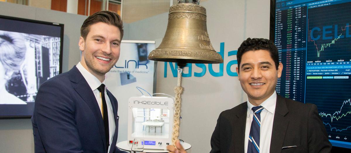 Erik Gatenholm och Hector Martinez, en gladare dag. Foto: Nasdaq